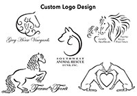 custom logo designs by Kelli Swan - specializing in horse logos and dog logos